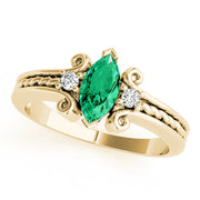 Heirloom Color Rings Marquise Diamond Engagement Ring in 10K/14K gold and platinum with certified lab-grown or natural diamonds