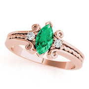 Heirloom Color Rings Marquise Diamond Engagement Ring in 10K/14K gold and platinum with certified lab-grown or natural diamonds