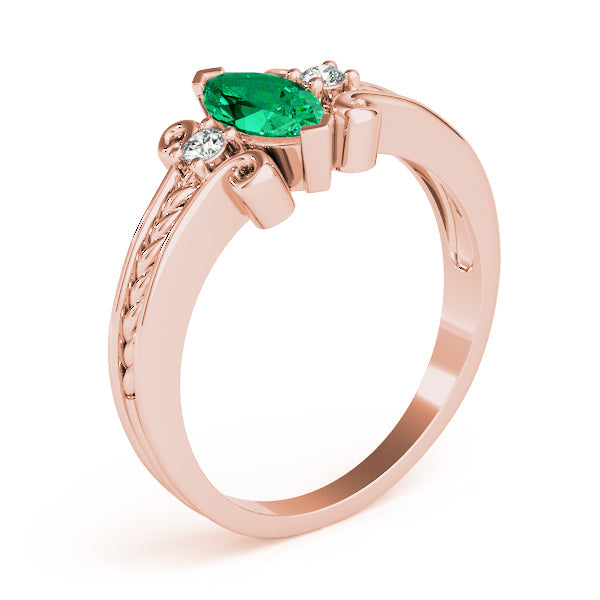 Heirloom Color Rings Marquise Diamond Engagement Ring in 10K/14K gold and platinum with certified lab-grown or natural diamonds