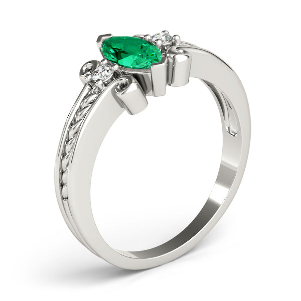 Heirloom Color Rings Marquise Diamond Engagement Ring in 10K/14K gold and platinum with certified lab-grown or natural diamonds