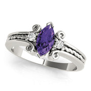 Heirloom Color Rings Marquise Diamond Engagement Ring in 10K/14K gold and platinum with certified lab-grown or natural diamonds