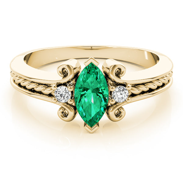 Heirloom Color Rings Marquise Diamond Engagement Ring in 10K/14K gold and platinum with certified lab-grown or natural diamonds