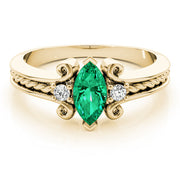 Heirloom Color Rings Marquise Diamond Engagement Ring in 10K/14K gold and platinum with certified lab-grown or natural diamonds