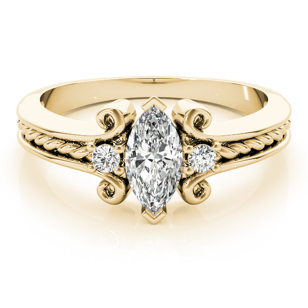 Heirloom Color Rings Marquise Diamond Engagement Ring in 10K/14K gold and platinum with certified lab-grown or natural diamonds