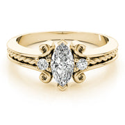 Heirloom Color Rings Marquise Diamond Engagement Ring in 10K/14K gold and platinum with certified lab-grown or natural diamonds
