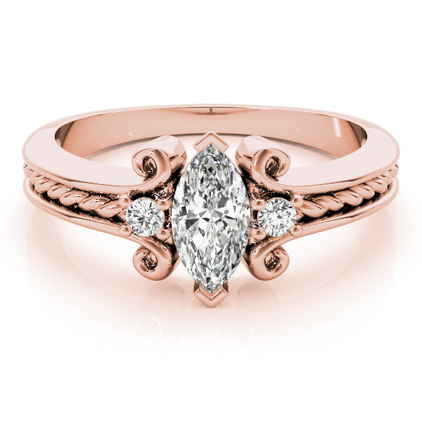 Heirloom Color Rings Marquise Diamond Engagement Ring in 10K/14K gold and platinum with certified lab-grown or natural diamonds
