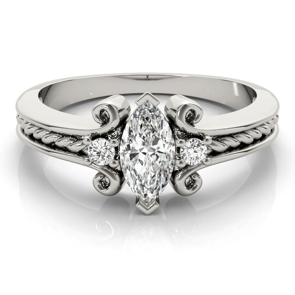 Heirloom Color Rings Marquise Diamond Engagement Ring in 10K/14K gold and platinum with certified lab-grown or natural diamonds