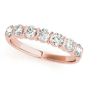 Bar Set Half Eternity Ring in Gold & Platinum