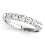 Bar Set Half Eternity Ring in Gold & Platinum