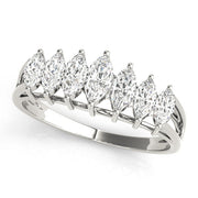 Fancy Marquise Half Eternity Ring in Gold & Platinum