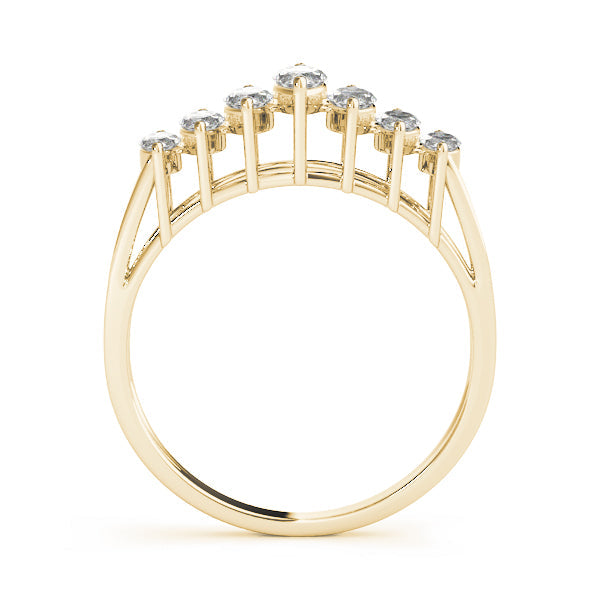 Fancy Marquise Half Eternity Ring in Gold & Platinum