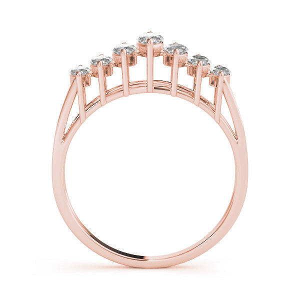 Fancy Marquise Half Eternity Ring in Gold & Platinum