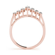 Fancy Marquise Half Eternity Ring in Gold & Platinum