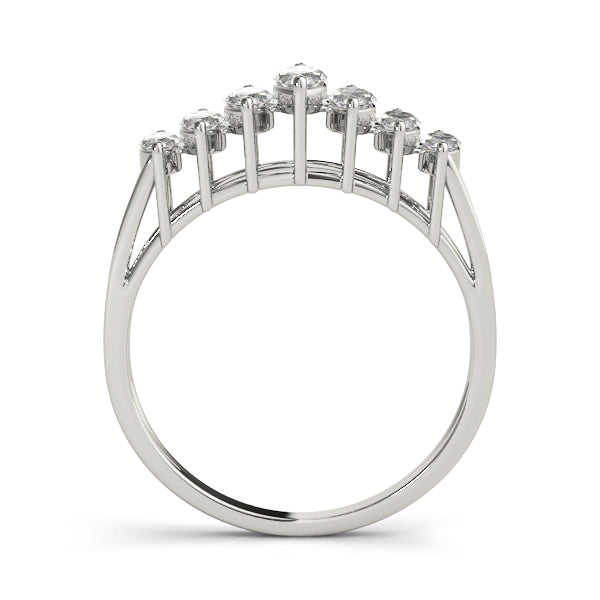 Fancy Marquise Half Eternity Ring in Gold & Platinum