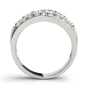 Multirow Fancy Princess Cut Half Eternity Ring in Gold & Platinum