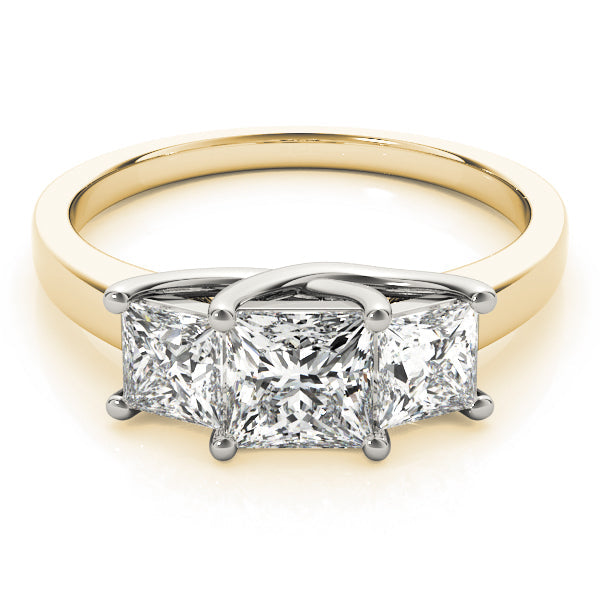 Princess Cut Three Stone Diamond Ring in 10K/14K gold and platinum with certified lab-grown or natural diamonds