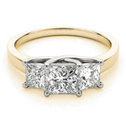 Princess Cut Three Stone Diamond Ring in 10K/14K gold and platinum with certified lab-grown or natural diamonds