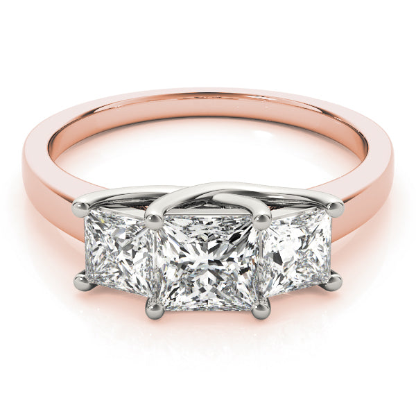 Princess Cut Three Stone Diamond Ring in 10K/14K gold and platinum with certified lab-grown or natural diamonds