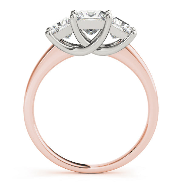 Princess Cut Three Stone Diamond Ring in 10K/14K gold and platinum with certified lab-grown or natural diamonds