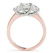 Princess Cut Three Stone Diamond Ring in 10K/14K gold and platinum with certified lab-grown or natural diamonds