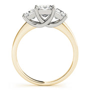 Princess Cut Three Stone Diamond Ring in 10K/14K gold and platinum with certified lab-grown or natural diamonds
