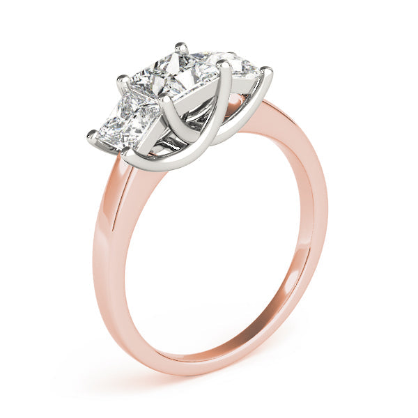 Princess Cut Three Stone Diamond Ring in 10K/14K gold and platinum with certified lab-grown or natural diamonds