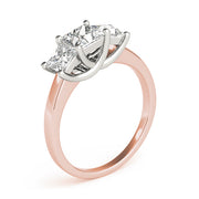 Princess Cut Three Stone Diamond Ring in 10K/14K gold and platinum with certified lab-grown or natural diamonds