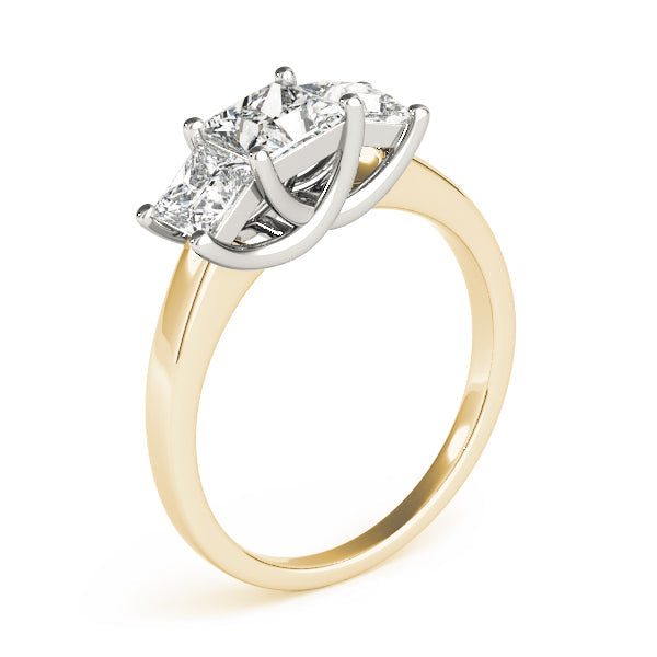 Princess Cut Three Stone Diamond Ring in 10K/14K gold and platinum with certified lab-grown or natural diamonds
