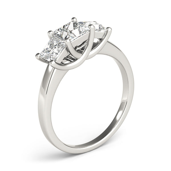 Princess Cut Three Stone Diamond Ring in 10K/14K gold and platinum with certified lab-grown or natural diamonds