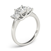 Princess Cut Three Stone Diamond Ring in 10K/14K gold and platinum with certified lab-grown or natural diamonds