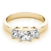 Princess Cut Three Stone Diamond Ring in 10K/14K gold and platinum with certified lab-grown or natural diamonds