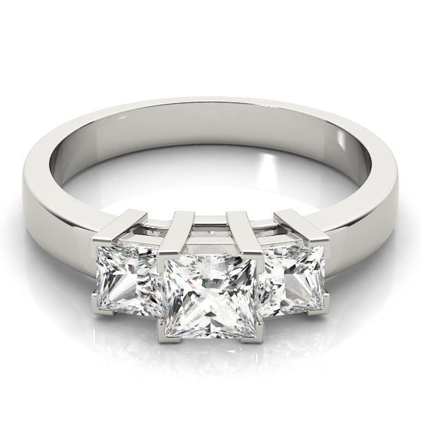 Princess Cut Three Stone Diamond Ring in 10K/14K gold and platinum with certified lab-grown or natural diamonds