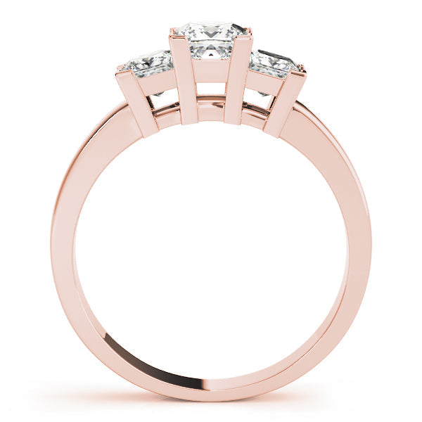Princess Cut Three Stone Diamond Ring in 10K/14K gold and platinum with certified lab-grown or natural diamonds