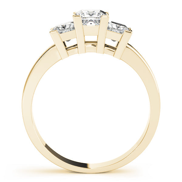 Princess Cut Three Stone Diamond Ring in 10K/14K gold and platinum with certified lab-grown or natural diamonds