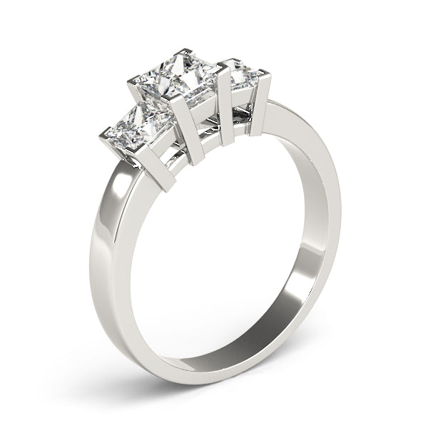 Princess Cut Three Stone Diamond Ring in 10K/14K gold and platinum with certified lab-grown or natural diamonds