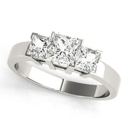 Princess Cut Three Stone Diamond Ring in 10K/14K gold and platinum with certified lab-grown or natural diamonds