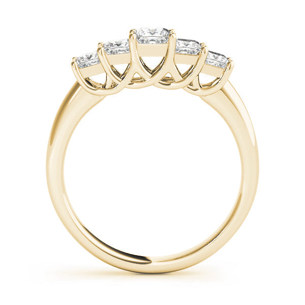Fancy Princess Half Eternity Ring in Gold & Platinum