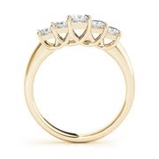 Fancy Princess Half Eternity Ring in Gold & Platinum