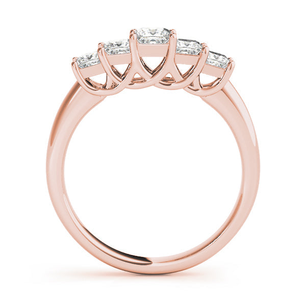 Fancy Princess Half Eternity Ring in Gold & Platinum