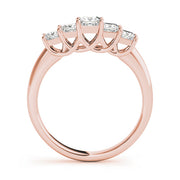 Fancy Princess Half Eternity Ring in Gold & Platinum