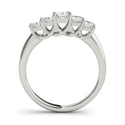 Fancy Princess Half Eternity Ring in Gold & Platinum