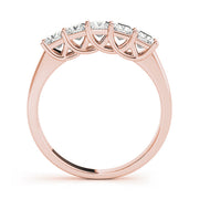 Fancy Trellis Princess-Cut Half Eternity Ring in Gold & Platinum