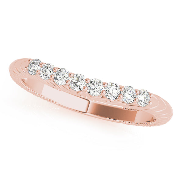 Vintage-Inspired Curved Half Eternity Ring in Gold & Platinum