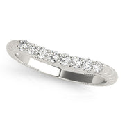 Vintage-Inspired Curved Half Eternity Ring in Gold & Platinum