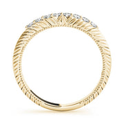 Vintage-Inspired Curved Half Eternity Ring in Gold & Platinum