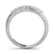 Vintage-Inspired Curved Half Eternity Ring in Gold & Platinum