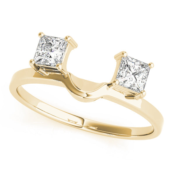 2-Stone Princess Cut Wraps & Inserts Half Eternity Ring in 10K/14K gold and platinum with certified lab-grown or natural diamonds
