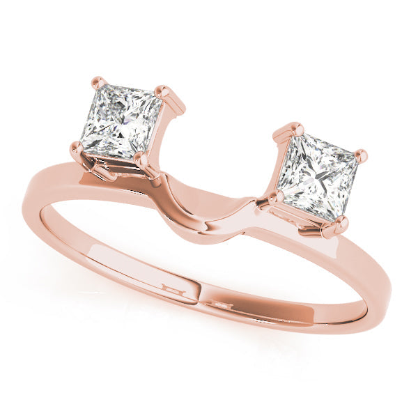 2-Stone Princess Cut Wraps & Inserts Half Eternity Ring in Gold & Platinum