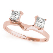 2-Stone Princess Cut Wraps & Inserts Half Eternity Ring in Gold & Platinum