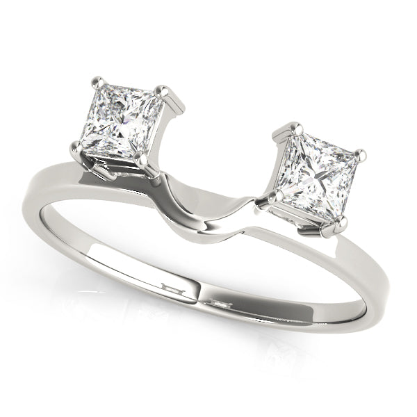 2-Stone Princess Cut Wraps & Inserts Half Eternity Ring in Gold & Platinum